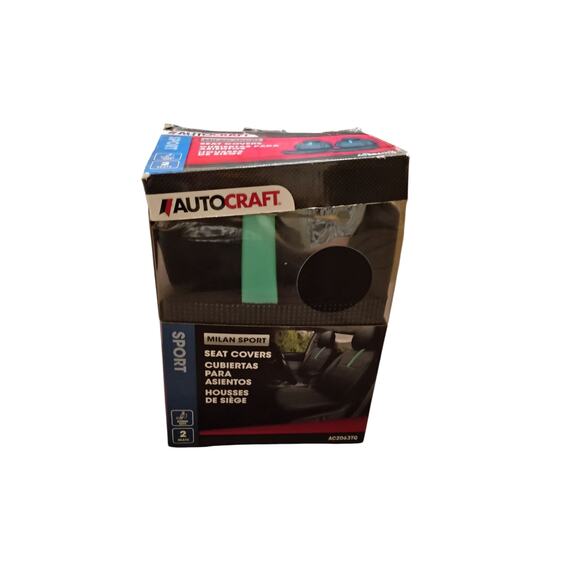 Autocraft Milan Sport Seat Leather Covers Set AC2063TQ Black & Mint Teal Green - Picture 1 of 9